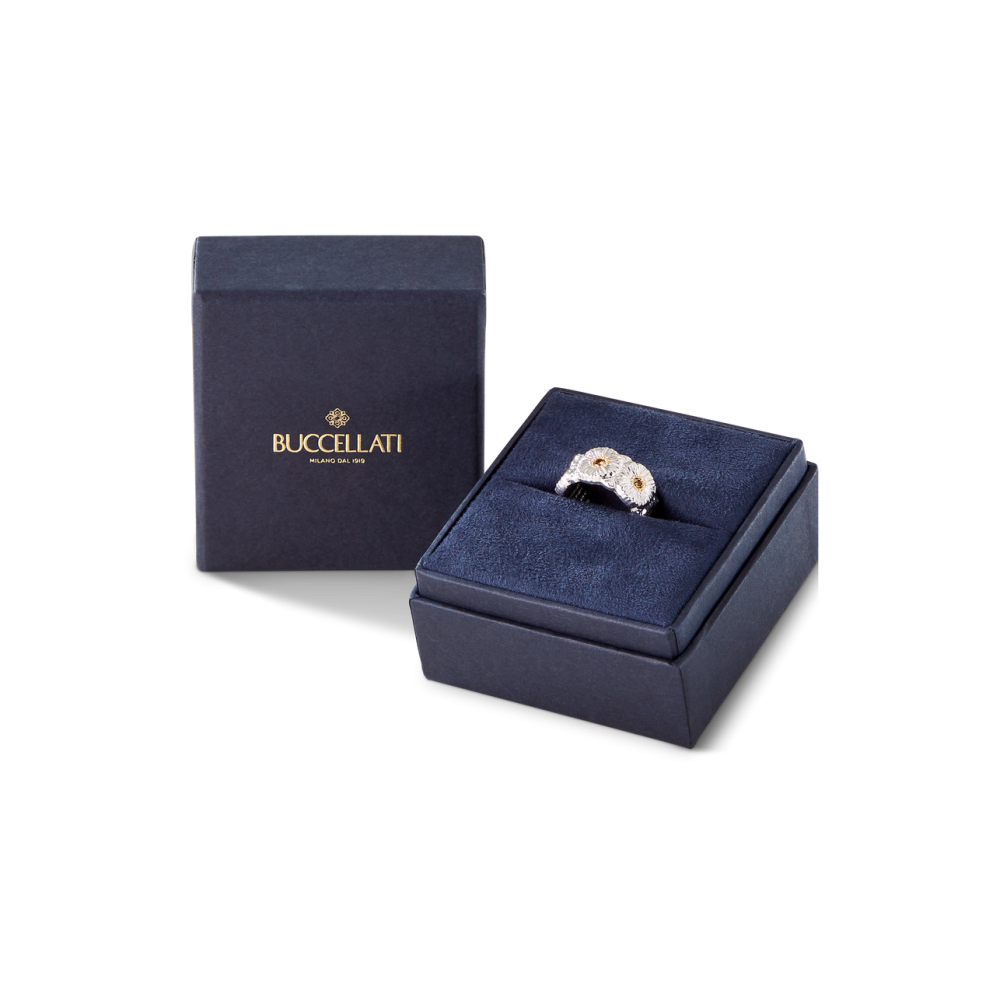 BLOSSOMS SILVER AND VERMEIL ETERNELLE RING WITH FANCY BROWN DIAMONDS