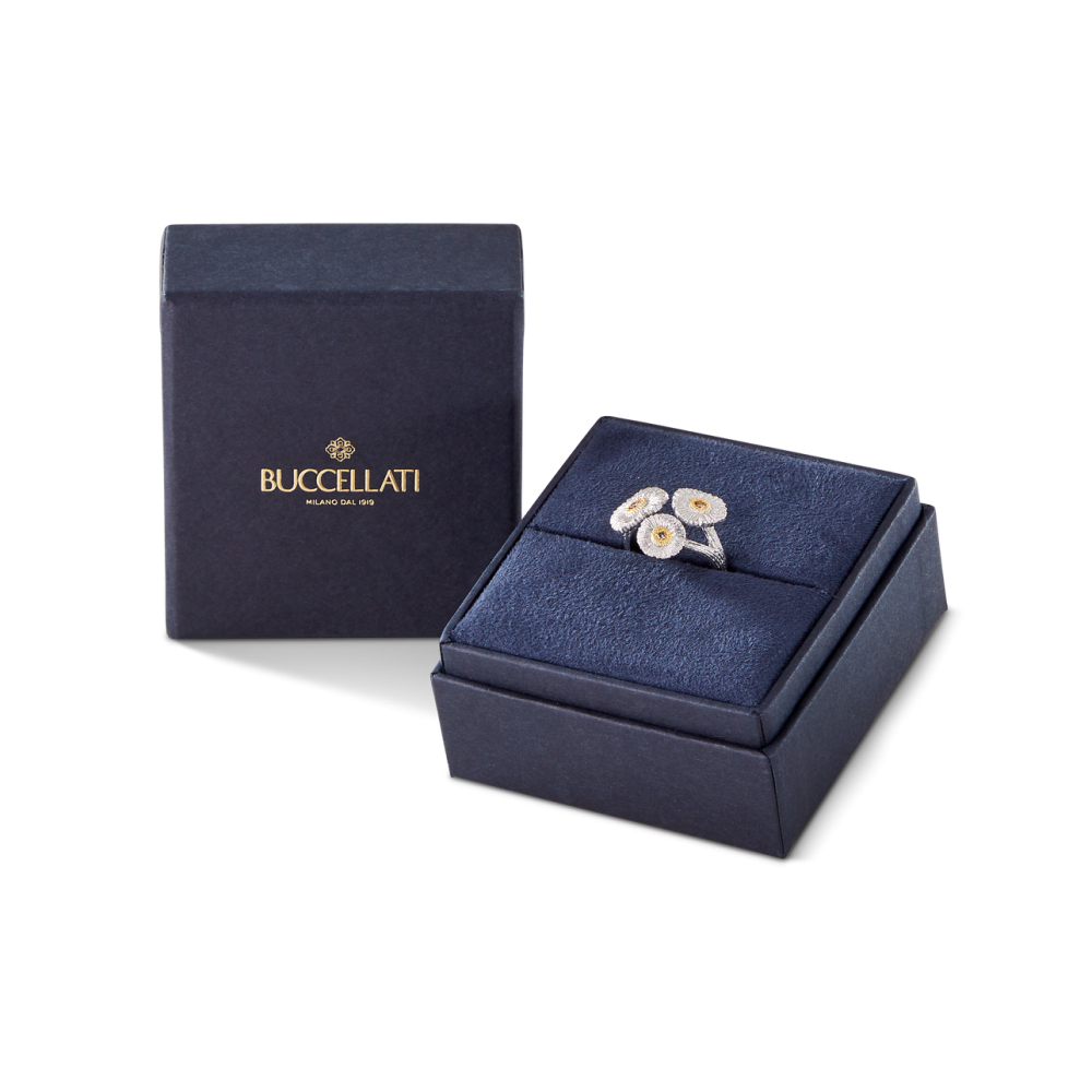 BLOSSOMS SILVER AND VERMEIL RING WITH FANCY BROWN DIAMONDS