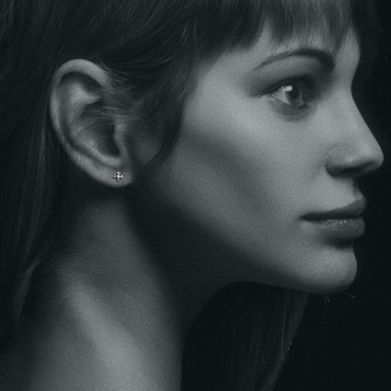 CH PLUS STUD EARRINGS WITH DIAMONDS