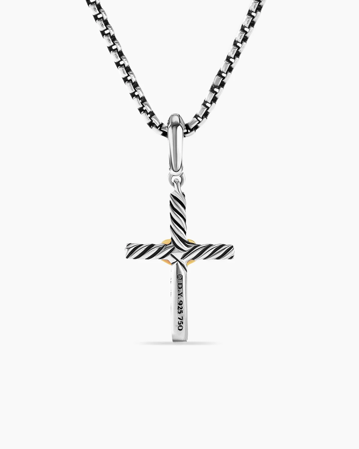 Petite X Cross Pendant Sterling Silver with 18K Yellow Gold, 19.5mm