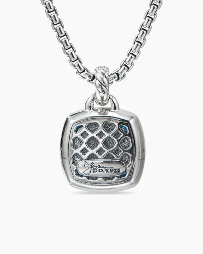 Albion庐 Pendant Sterling Silver with Black Orchid and Diamonds, 14mm