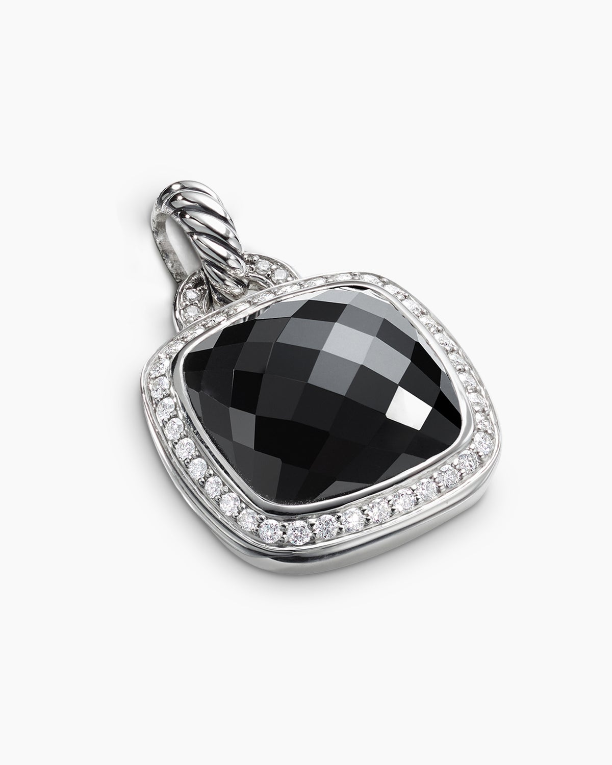 Albion庐 Pendant Sterling Silver with Black Onyx and Diamonds, 14mm