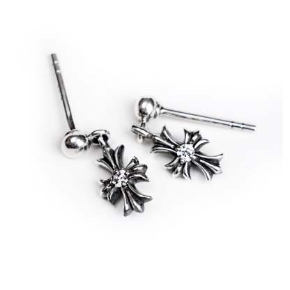TINY E CH PLUS DROP EARRINGS WITH DIAMONDS