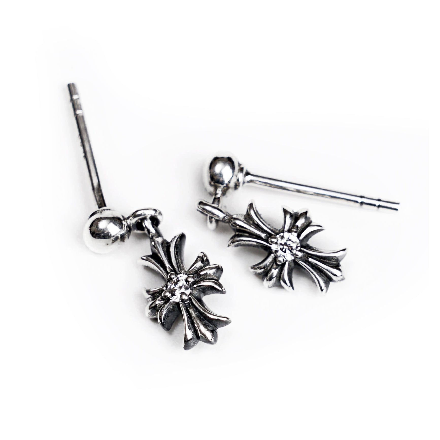 TINY E CH PLUS DROP EARRINGS WITH DIAMONDS