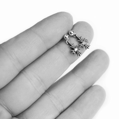 TINY E CH PLUS DROP EARRINGS WITH DIAMONDS