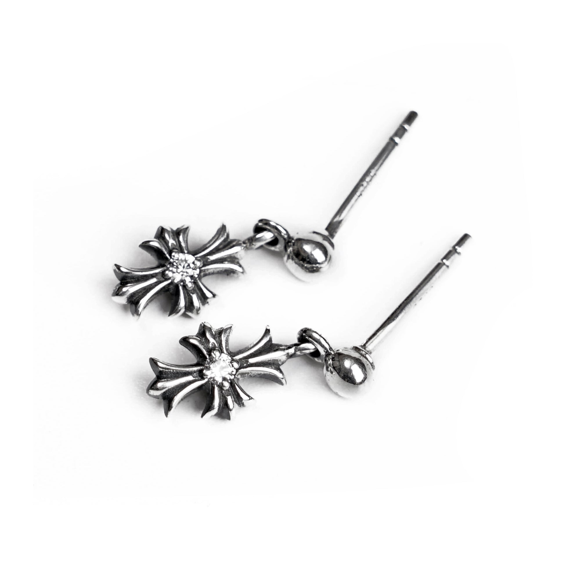 TINY E CH PLUS DROP EARRINGS WITH DIAMONDS