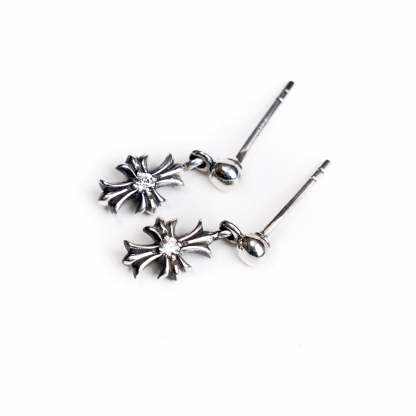 TINY E CH PLUS DROP EARRINGS WITH DIAMONDS