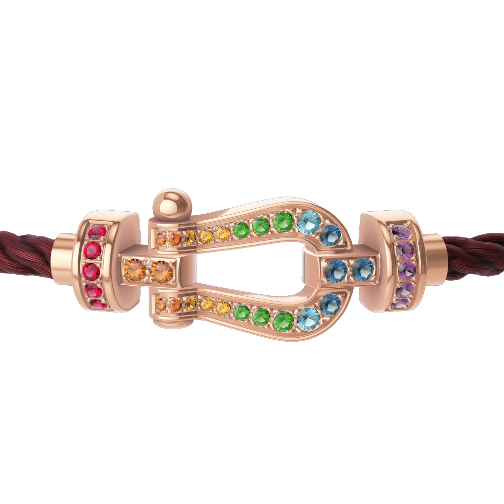 FORCE 10 BRACELET 18K PINK GOLD AND COLORED STONES MEDIUM MODEL