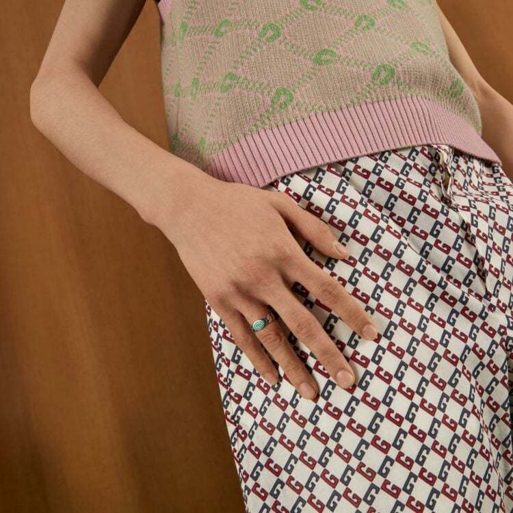 INTERLOCKING G ENAMEL RING