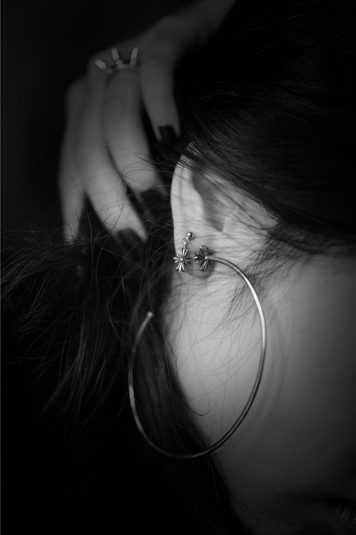 TINY E CH PLUS DROP EARRINGS