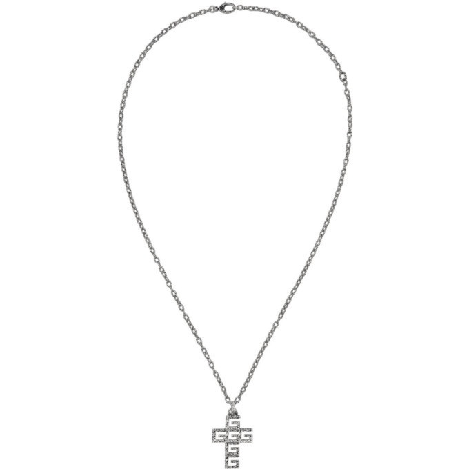 Silver Square G Cross Necklace