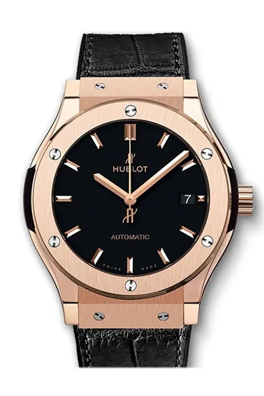 Classic Fusion Mat Black Dial Automatic Men's 18Carat King Gold Watch