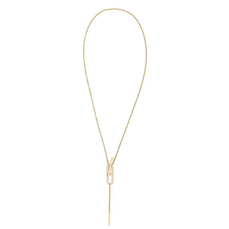 EVER CHAINE D’ANCRE LARIAT NECKLACE GOLD WITH DIAMONDS