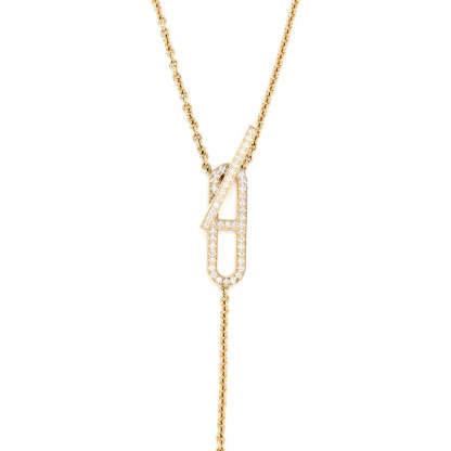 EVER CHAINE D’ANCRE LARIAT NECKLACE GOLD WITH DIAMONDS