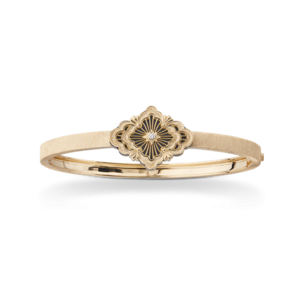 OPERA TULLE YELLOW GOLD BRACELET WITH ONYX AND CENTRAL DIAMOND