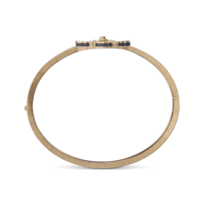 OPERA TULLE YELLOW GOLD BRACELET WITH ONYX AND CENTRAL DIAMOND