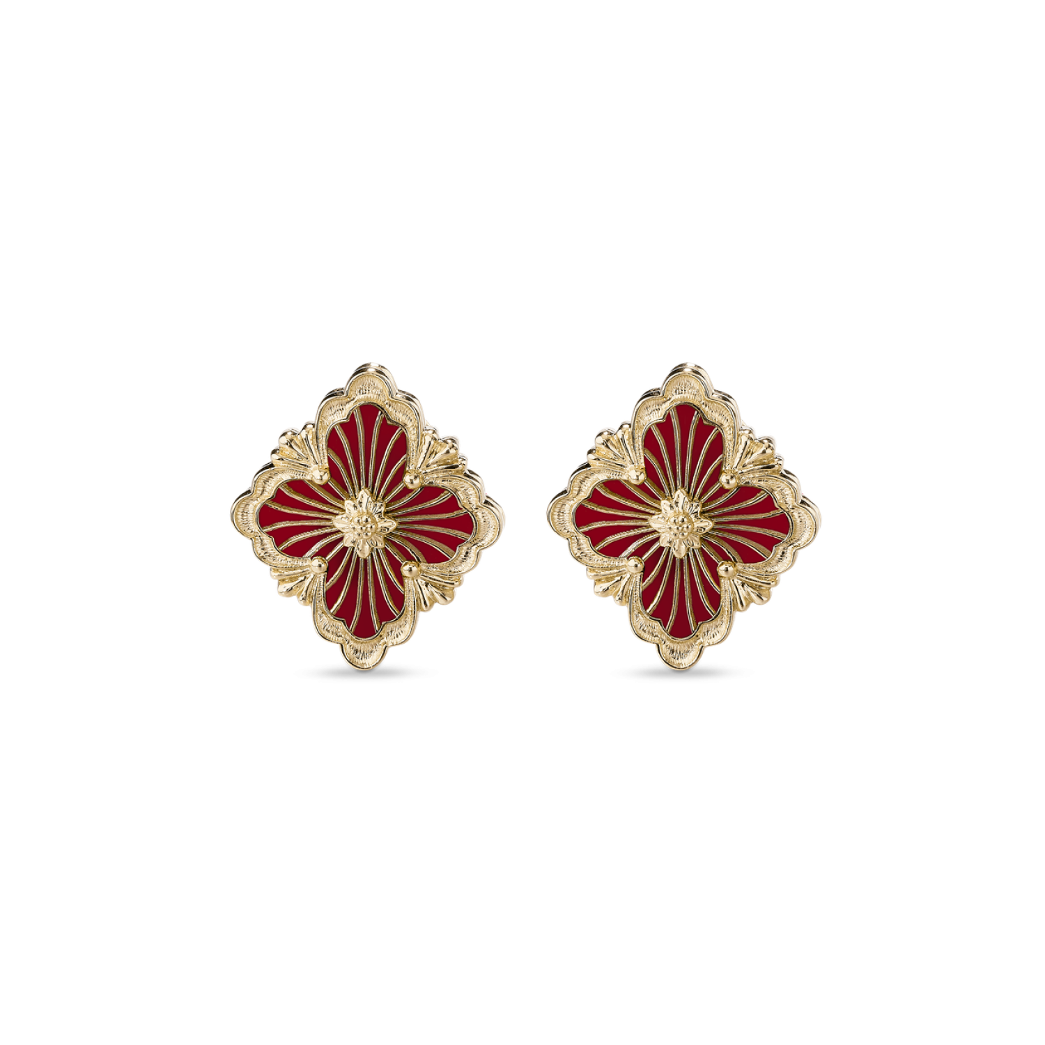 OPERA TULLE YELLOW GOLD BUTTON EARRINGS