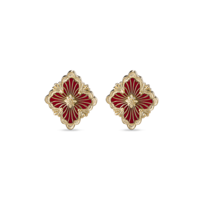 OPERA TULLE YELLOW GOLD BUTTON EARRINGS