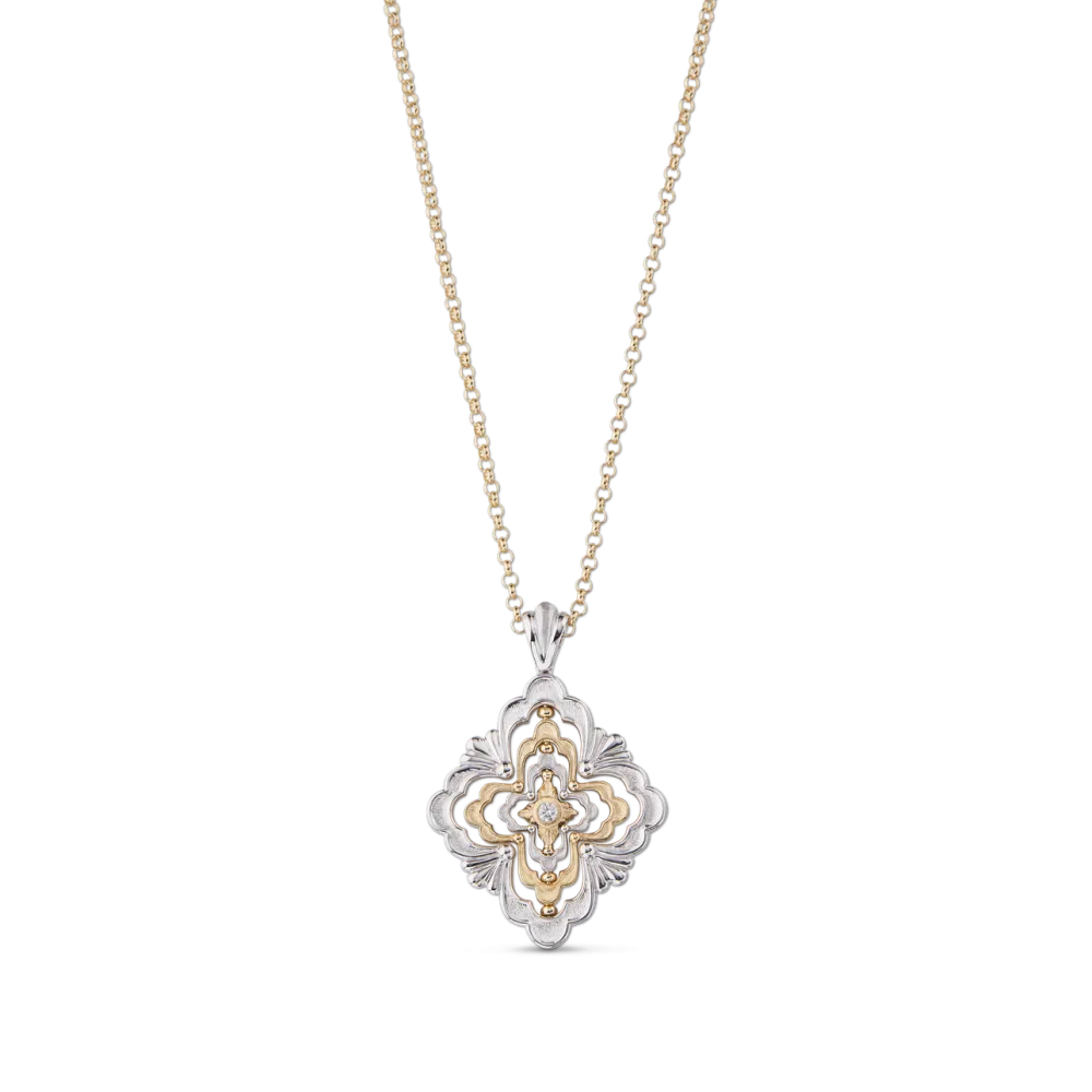 OPERA GALILEO WHITE AND YELLOW GOLD PENDANT