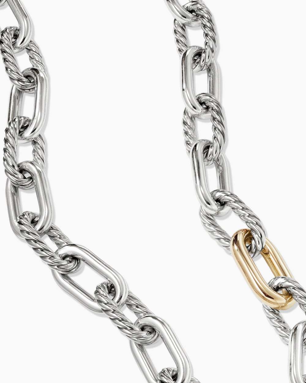 DY Madison庐 Chain Necklace Sterling Silver with 18K Yellow Gold, 13.5mm
