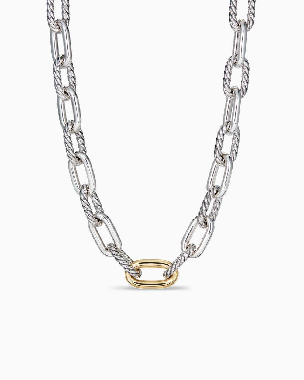 DY Madison庐 Chain Necklace Sterling Silver with 18K Yellow Gold, 13.5mm