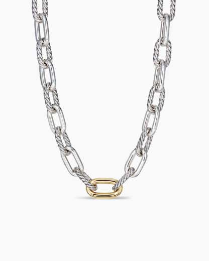 DY Madison庐 Chain Necklace Sterling Silver with 18K Yellow Gold, 13.5mm