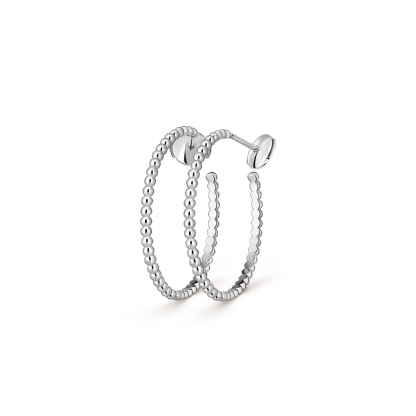 Perlée pearls of gold hoop earrings, small model