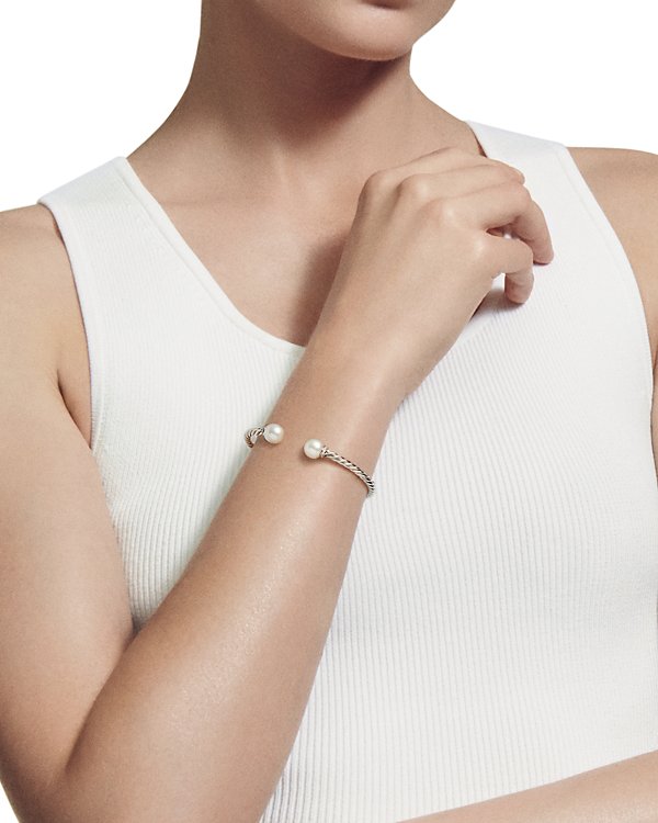 Solari Cablespira® Bracelet 18K Yellow Gold with Pearls and Diamonds, 3mm