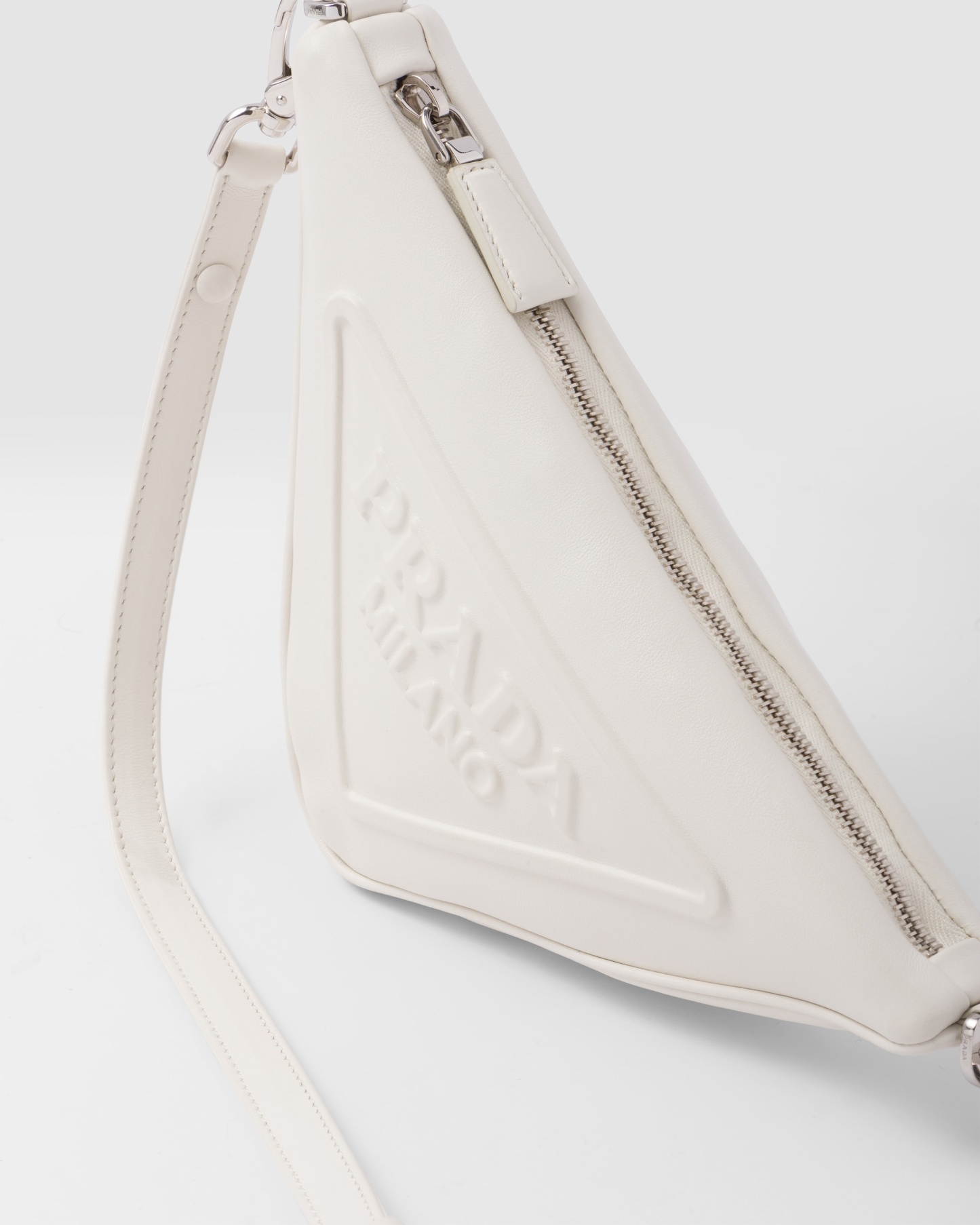 Triangle leather mini-bag