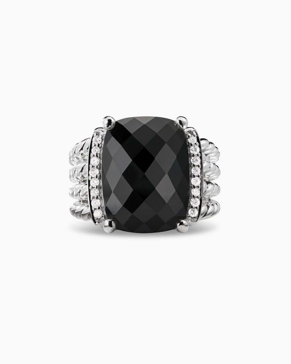 Wheaton庐 Ring Sterling Silver with Black Onyx and Diamonds, 16mm