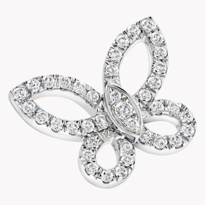 Mini Butterfly Silhouette Diamond Earrings WHITE GOLD