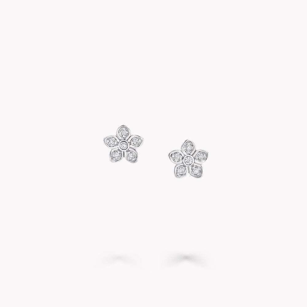 GRAFF  White Gold and Diamond Wild Flower Stud Earrings