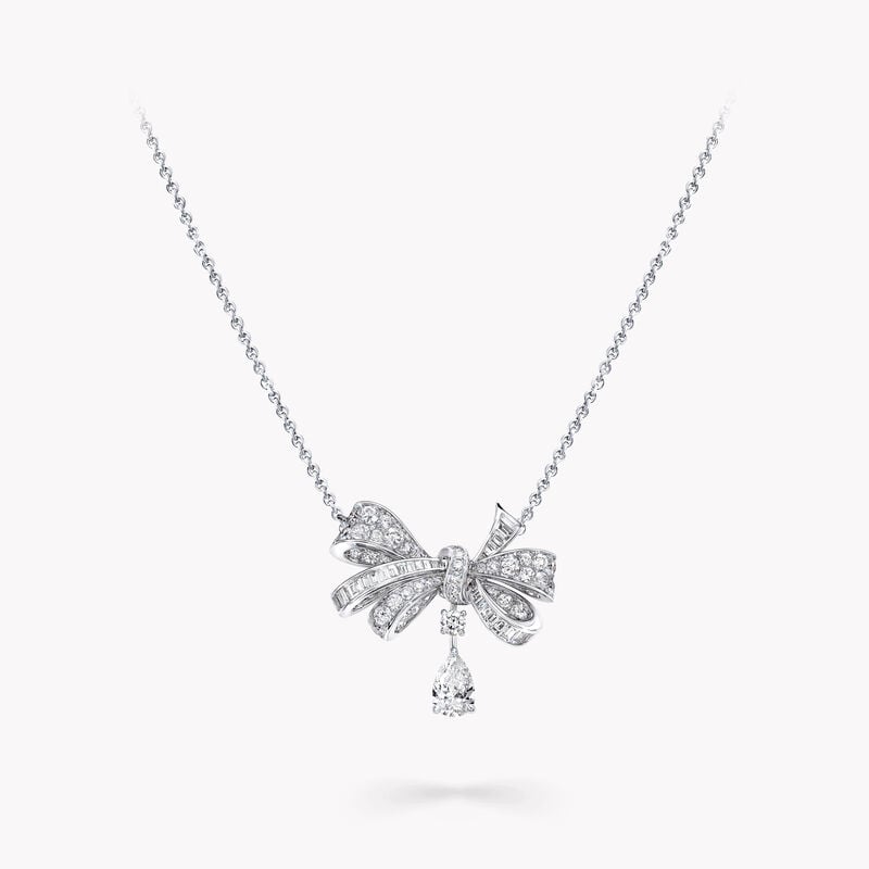 Tilda's Bow Classic Diamond Drop Pendant