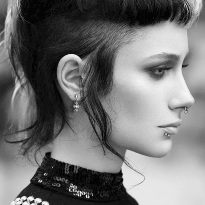 TINY E CH PLUS DROP EARRINGS WITH DIAMONDS