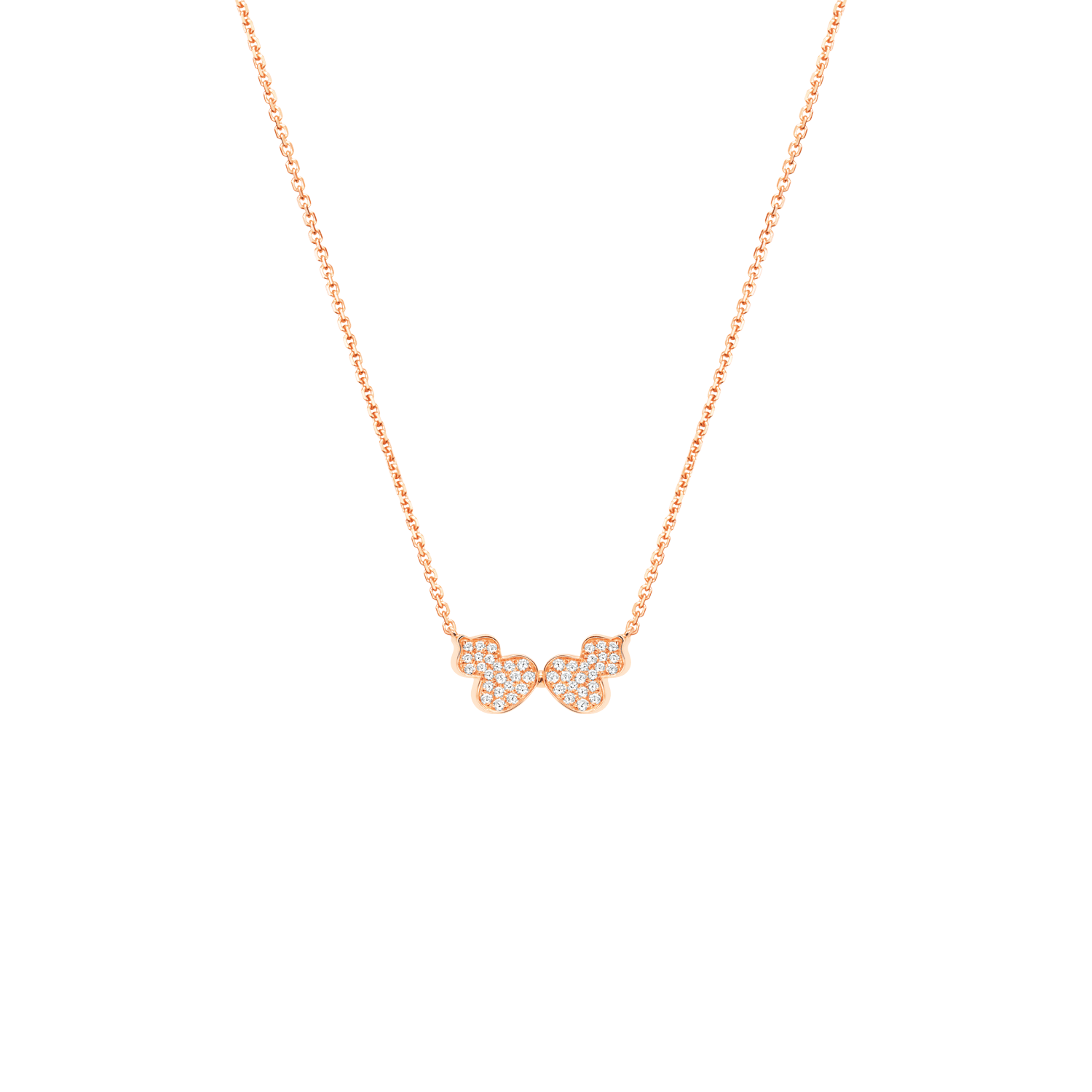Wulu necklace in 18K rose gold with diamonds