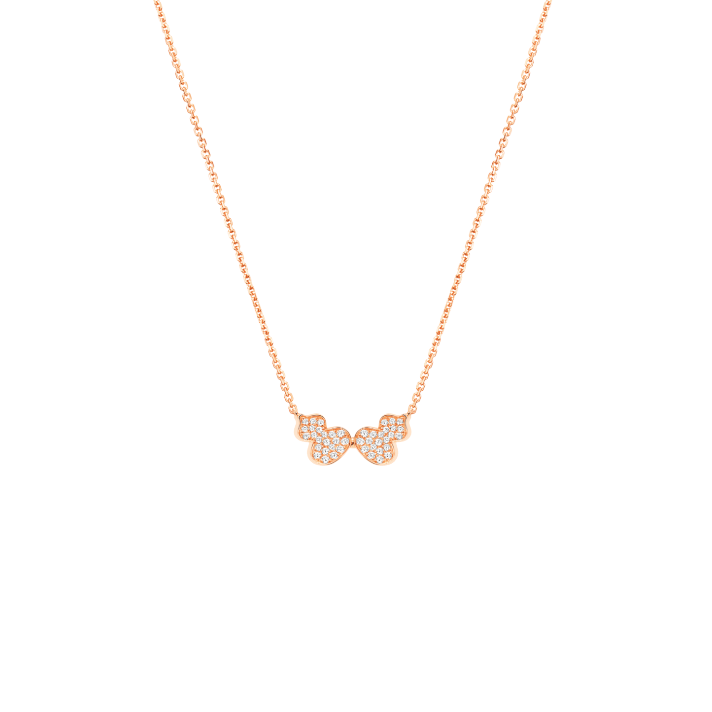 Wulu necklace in 18K rose gold with diamonds