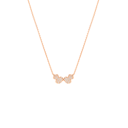 Wulu necklace in 18K rose gold with diamonds