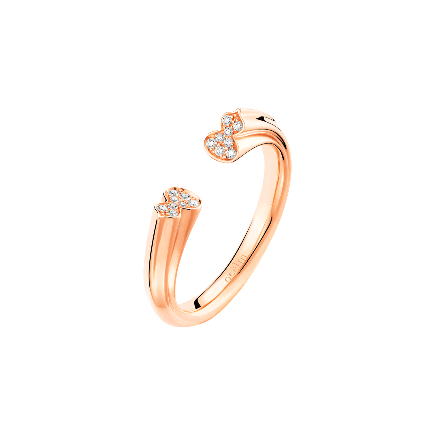 Wulu ring in 18K rose gold with diamonds