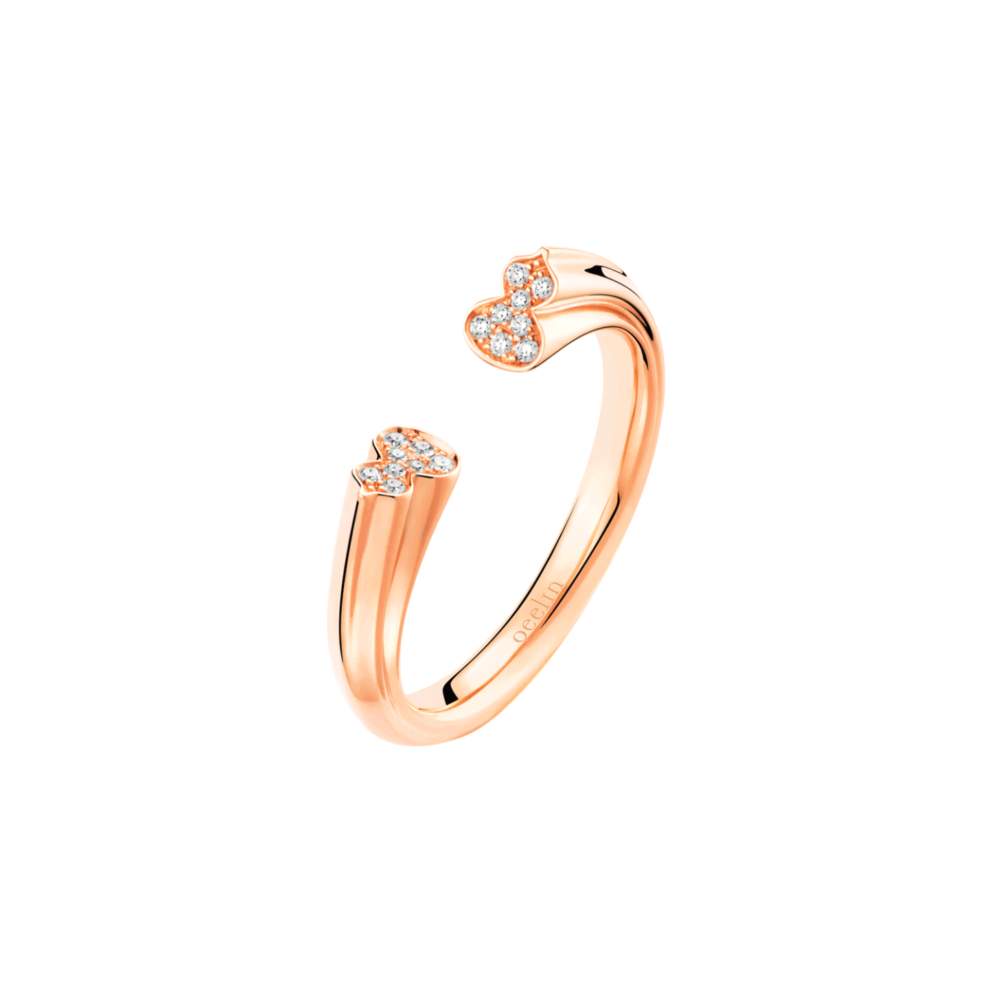 Wulu ring in 18K rose gold with diamonds