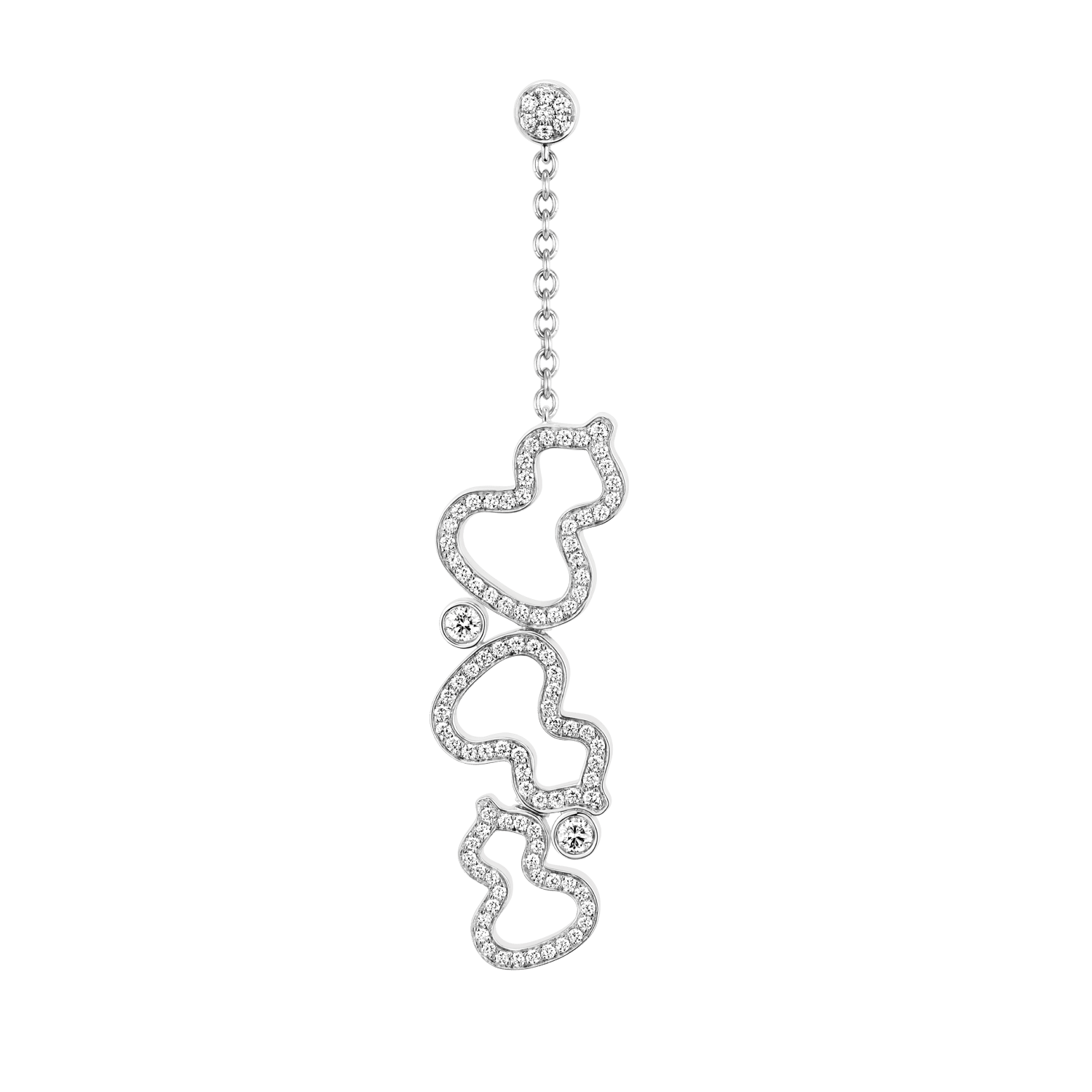 Wulu earring in 18K white gold with diamonds