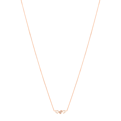 Wulu necklace in 18K rose gold with diamonds