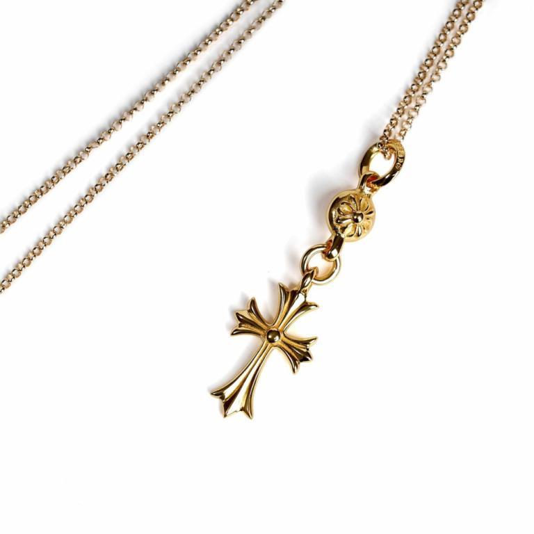 22K GOLD CROSS WITH ONE GOLD BALL CHARM