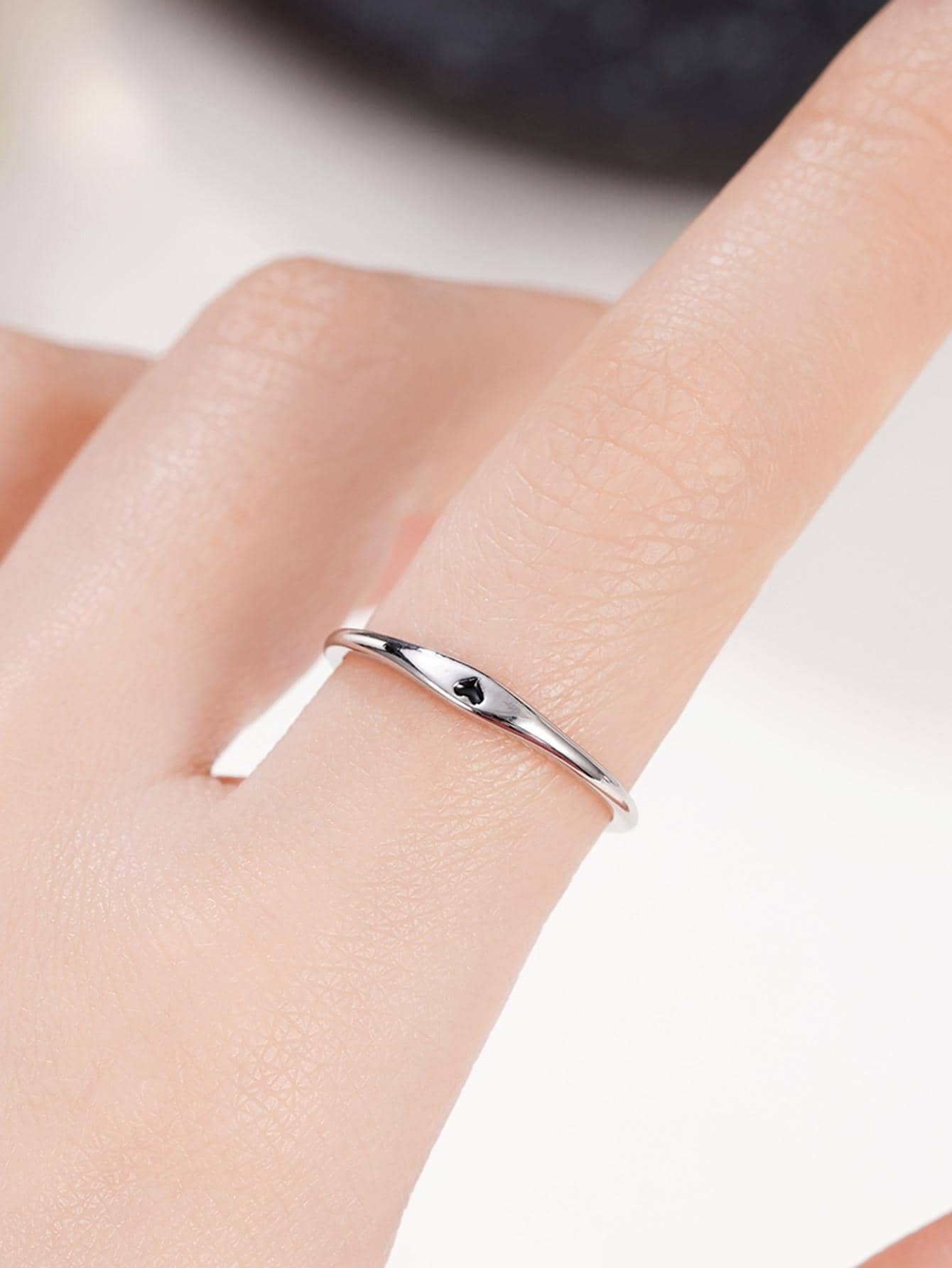 Heart Decor Cuff Ring