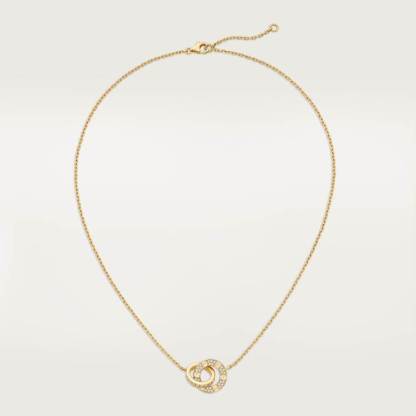 LOVE necklace, paved with diamonds, 18K yellow gold