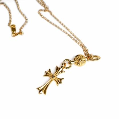 22K GOLD CROSS WITH ONE GOLD BALL CHARM