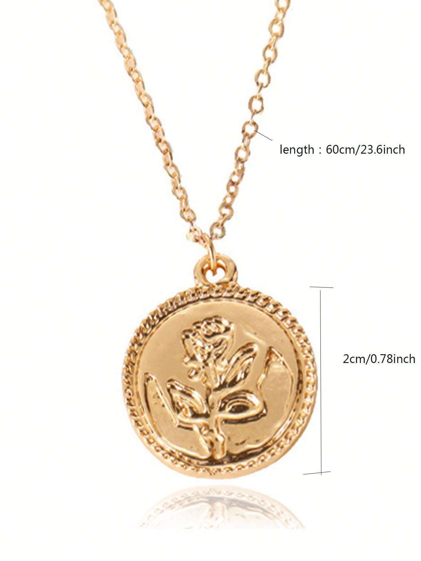 Flower Decor Round Charm Necklace