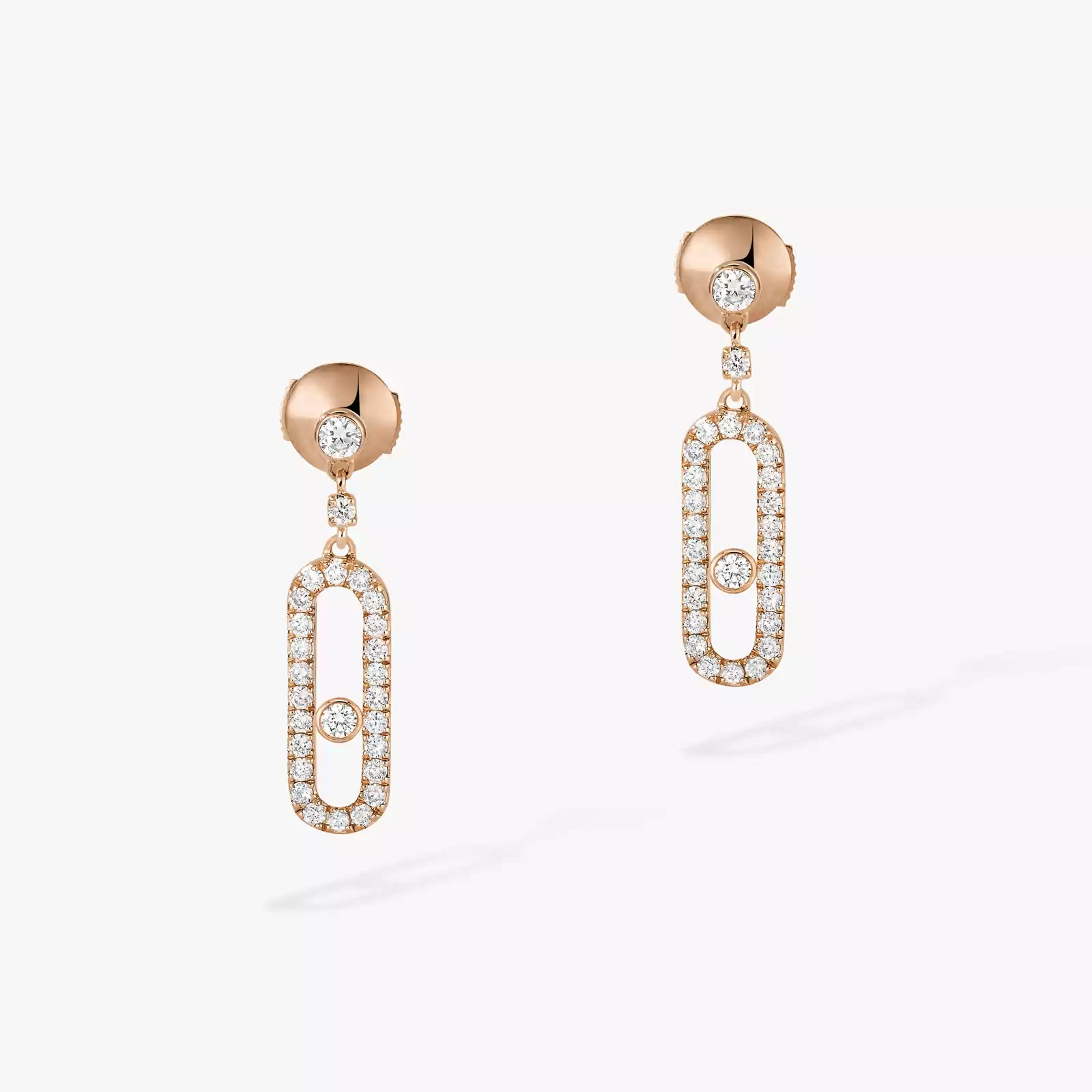 Move Uno Stud Pink Gold Diamond Earrings