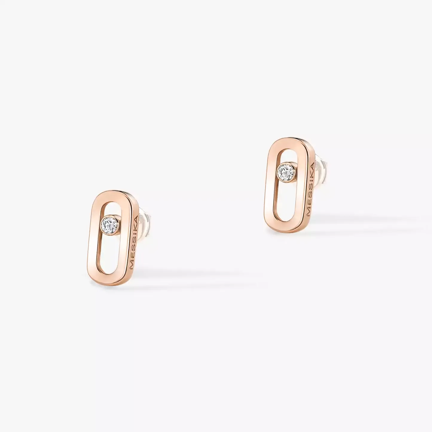 Gold Move Uno Stud Earrings Pink Gold Diamond Earrings