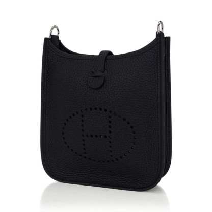 Mini Evelyne TPM Bag Black Clemence Leather with Palladium Hardware