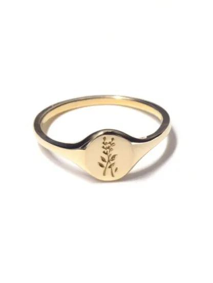1 Piece Stylish Minimalist Lavender Plant Decor Women's Ring